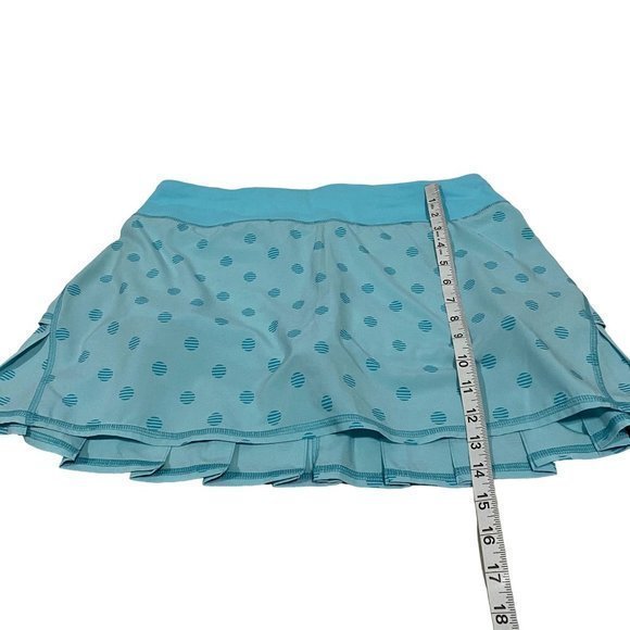 Lululemon Athletica Pace Setter Skirt Stripe Dot Printed Angel Blue Size 6 Tall - Picture 9 of 9